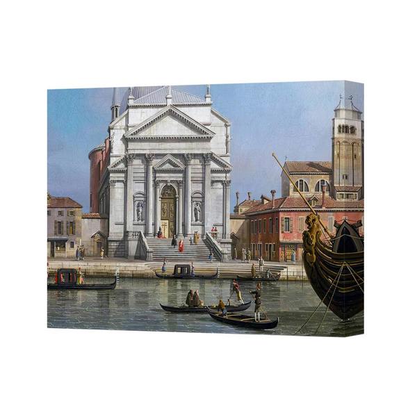 Benjamin Tate Design Venetian Canal Church Scene Canvas Art Print With Gondolas