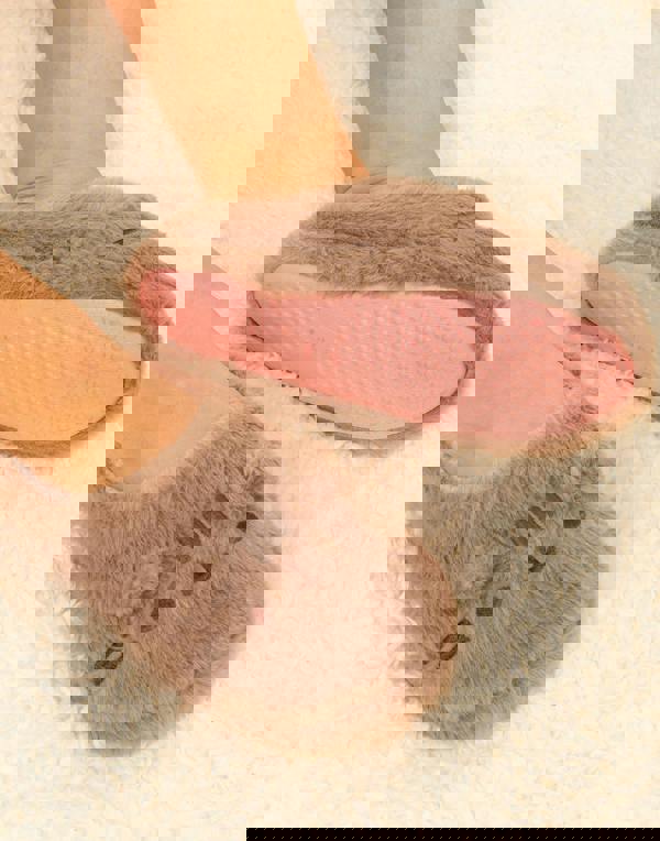 Pusheen Womens Beige Pusheen OR Nah Embroidered Graphic Mule Slippers