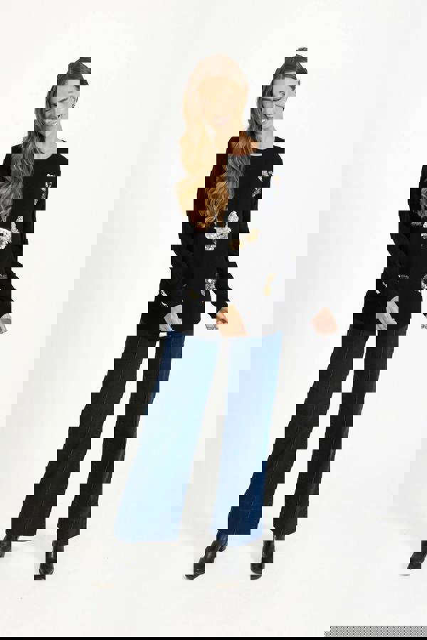 Butterfly Diamanté Embellished Batwing Jumper