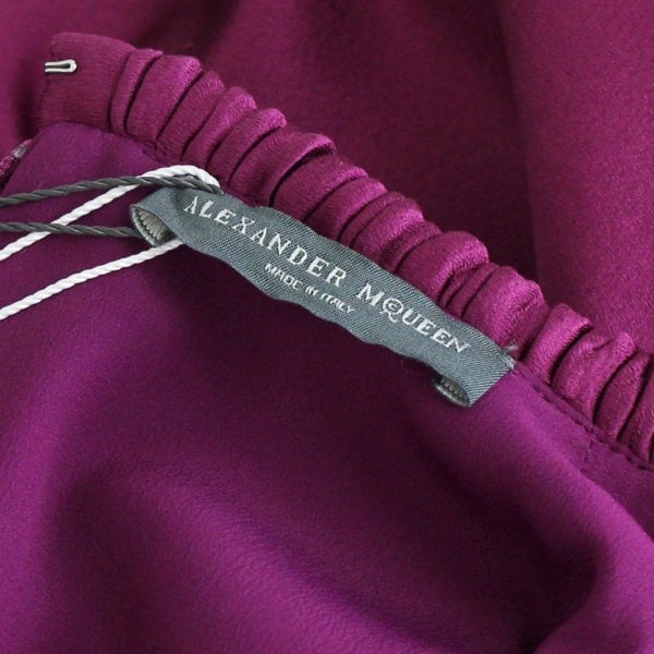Alexander McQueen luxurious silk satin tunic dress in a rich byzantium purple