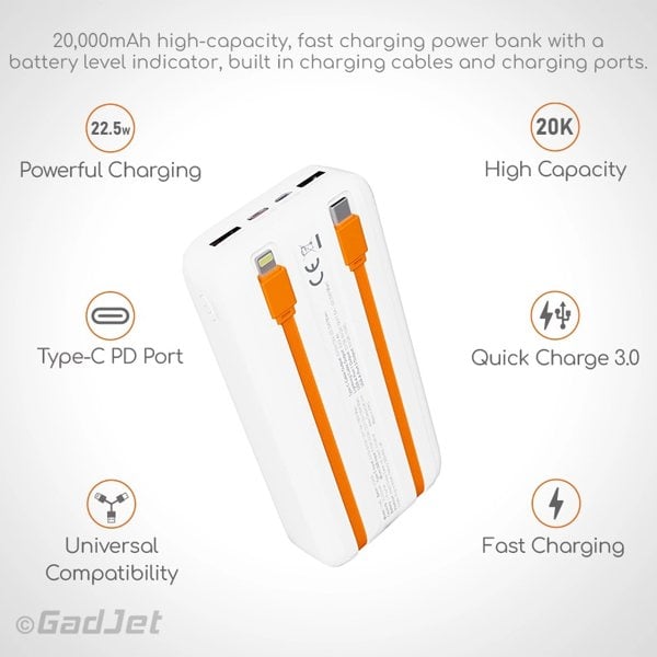 Rapid 20,000 mAh 4-in-1 Power Bank