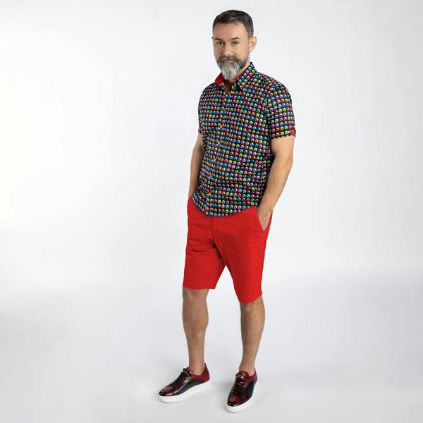 GROOVED POLKA SHORT SLEEVE SHIRT - Premium Men's Patterned Shirt by Claudio Lugli | Bold Design, Tailored Fit, Best Printed Shirts