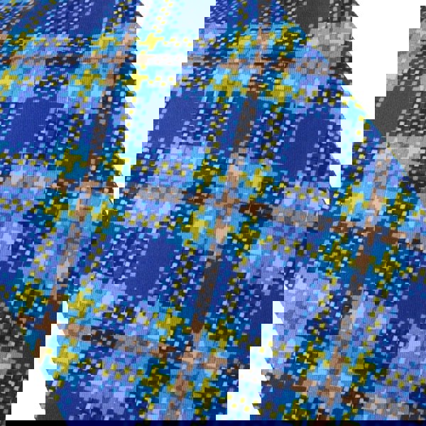 Dunhill woven silk scarf in a blue and yellow tone check pattern A tubular construction