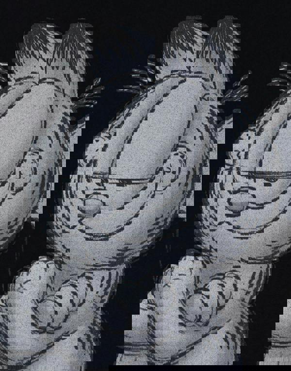 Garfield Mens Black Greyscale Short Sleeved T-Shirt