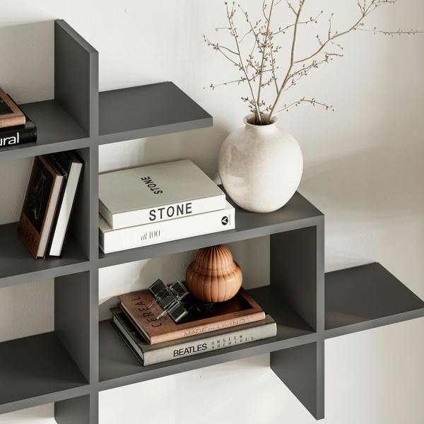 Decortie Halic 3 Tiers Wall Mounted Shelf Modern Floating Bookcase 150cm