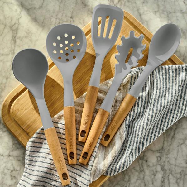 Cooks Professional 5 Piece Silicone Utensil Set | Grey