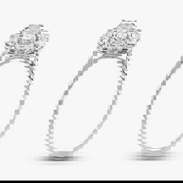 T. H. Baker Platinum 2.32ct Oval Cut Diamond Three Stone Ring RN5452 PLT K