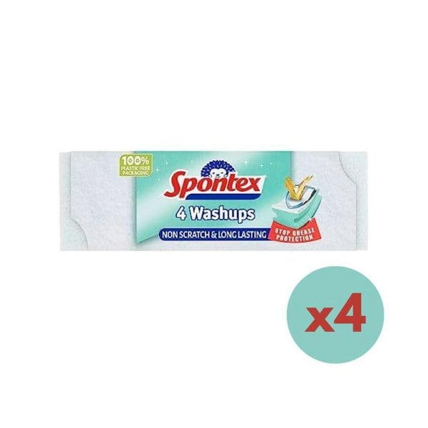 Spontex Washups Sponges 4 Packs of 4 (16 Total Sponges)
