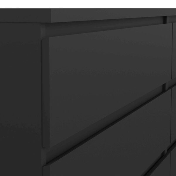 Wyld Haus Budapest Matt Black Wooden Wide Chest 6 Drawers