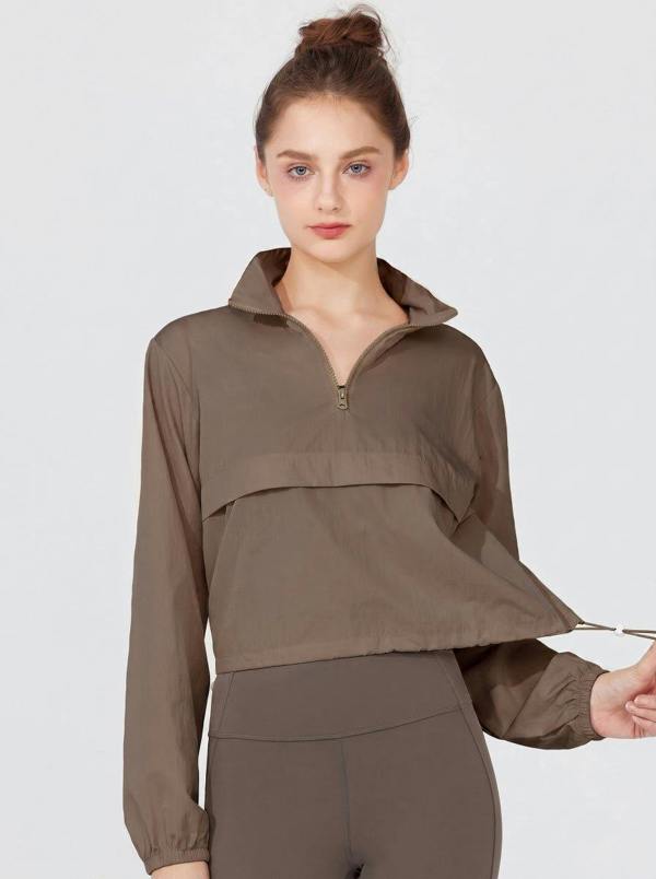 Anniou Windproof Track Pullover UPF50+ - Brown