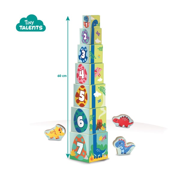 SES Creative Stacking blocks tower with dino figures