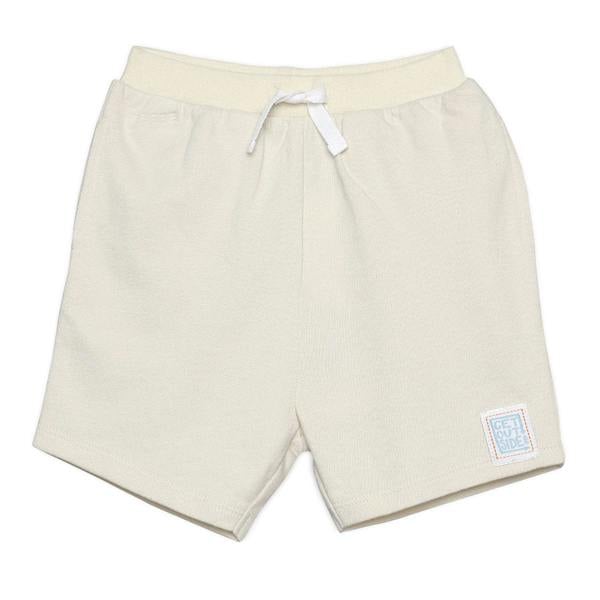 Mini Cuddles Baby Boys Knit Shorts With Dinosaur Applique, Off White