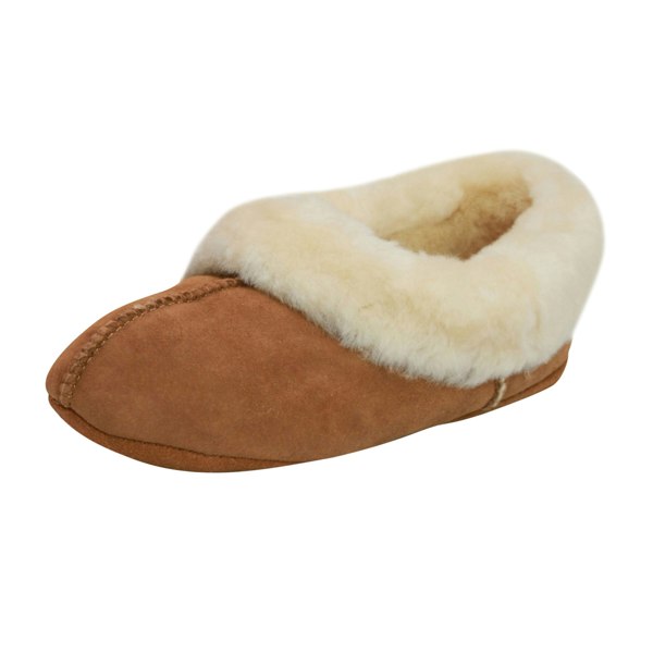 Eastern Counties Leather Womens/Ladies Full Sheepskin Turn Slippers - Chestnut