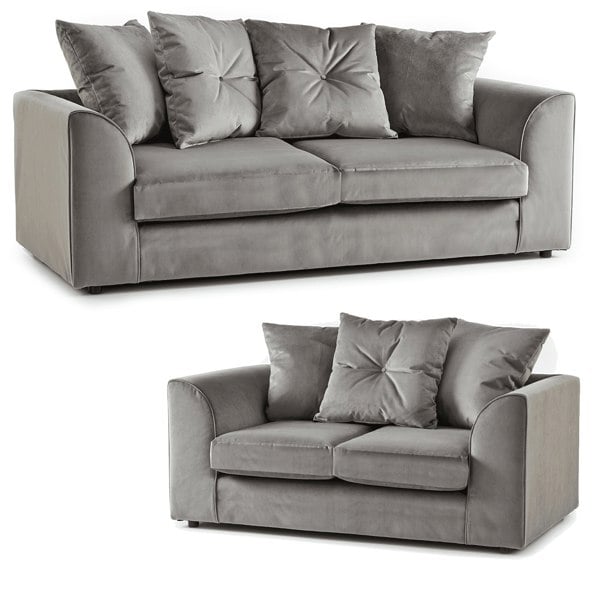 Fernando Plush Velvet Fabric Sofa Suite