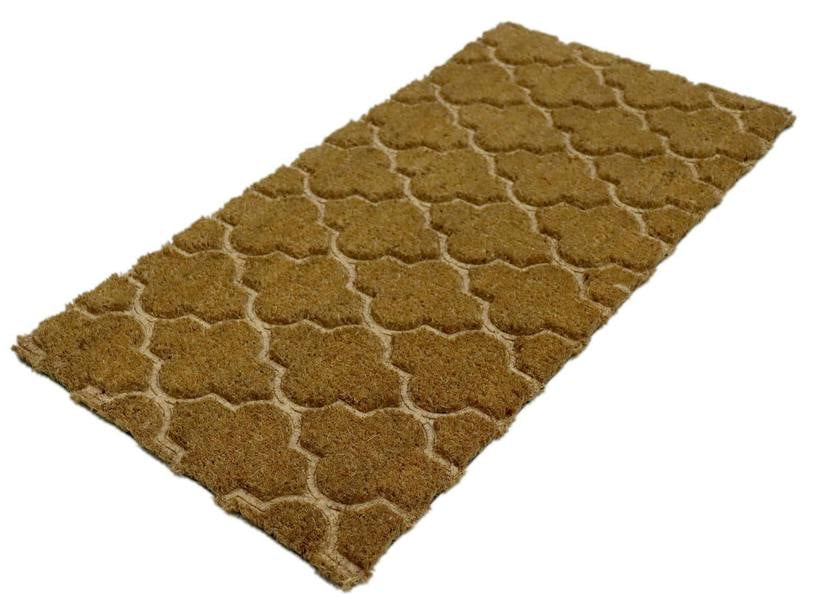 A.Unique Home 15mm Coir Doormat Non-Slip PVC Back- Embossed Trellis 40x80cm