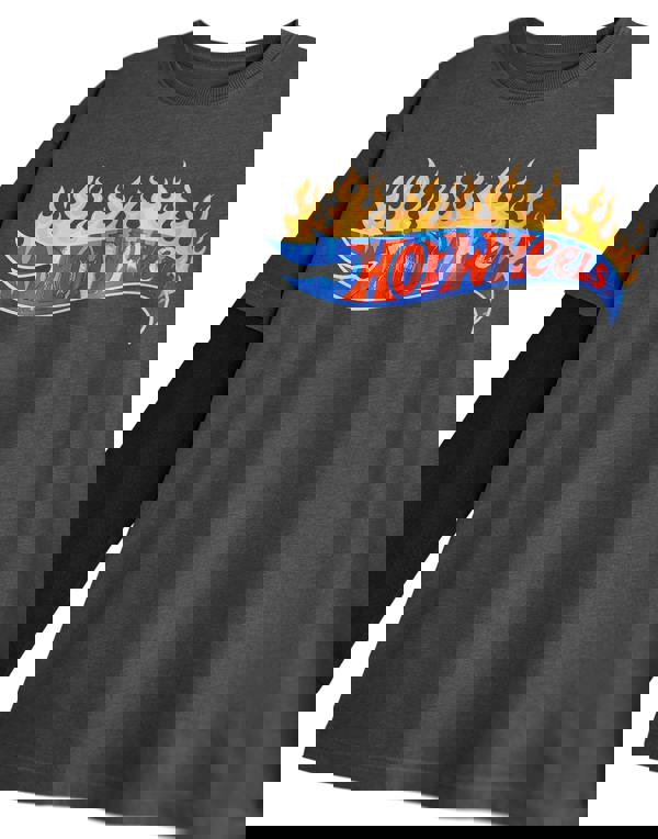 Hot Wheels Boys Grey Flame Logo Long Sleeved T-Shirt