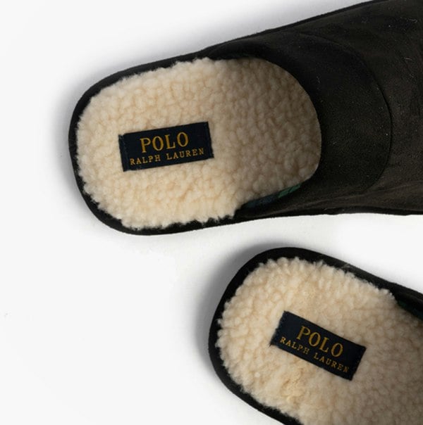 Polo Ralph Lauren KLARENCE Mens Mule Slippers Blackwatch/Cream