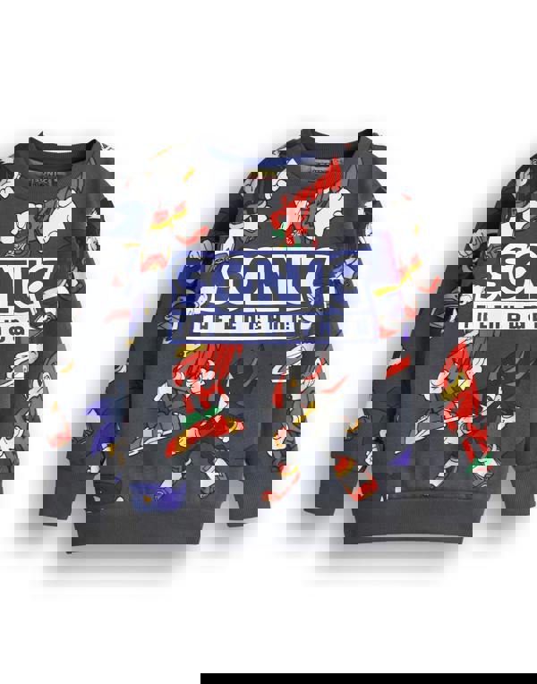 Sonic the Hedgehog Boys Grey Modern Character Pattern Sweatshirt and Shorts Set