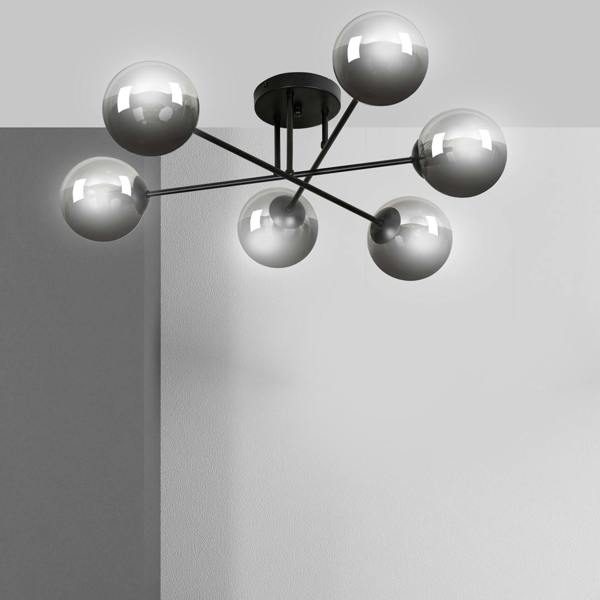 Emibig BRENDI Ceiling lamp  6 x E14 Black with Graphite Shade