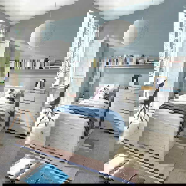 Furniture To Go Angel 1 Drawer Bedside Cabinet White Craft Oak