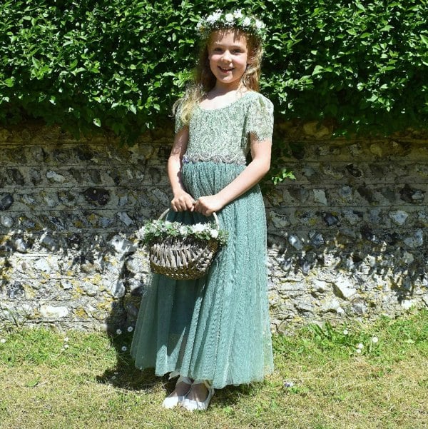 UK Flower Girl Boutique Bohemian Camilla Dress - Fern Lace