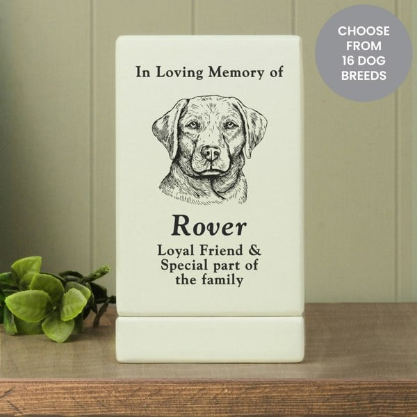 Personalised Memento Company Personalised Dog Breed Small Memorial Urn