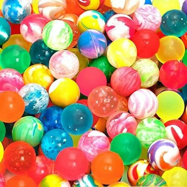 27mm Multicoloured Bouncy Jet Balls for Party Bags, Loot Bags, Stocking Fillers and Prizes