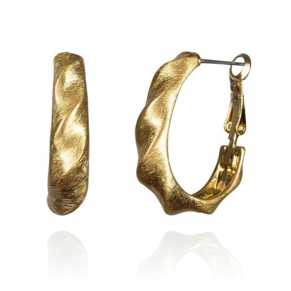 Gold Plated Large Twisted Hoop Earrings for Women - namana.london