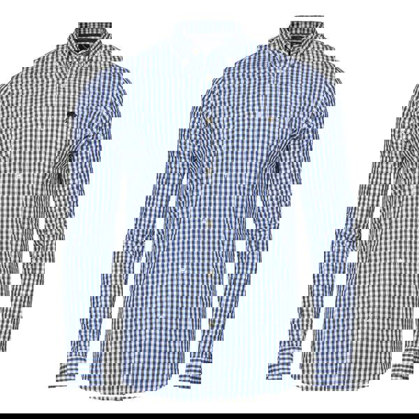 Raging Bull Mens Gingham Classic Long-Sleeved Shirt - Navy - 