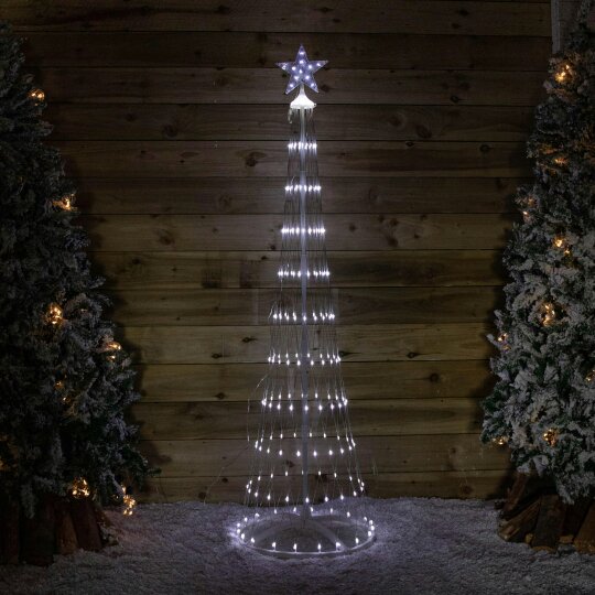Samuel Alexander 1.8m Light up Christmas Cone Tree with 220 White LEDs and Timer Function