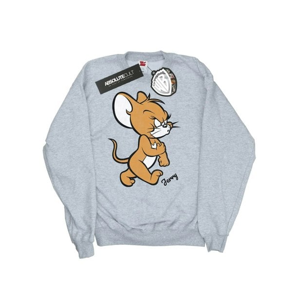 Tom and Jerry Mens Angry Mouse Cotton Sweatshirt - Sports Grey