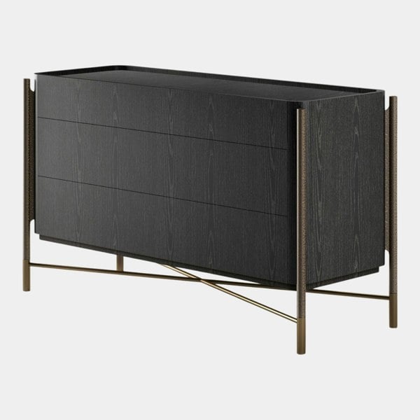 Cantori Italian Black Ash Luxury Chest of Draws