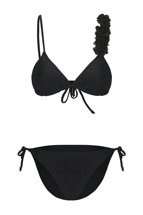 WOVCOR Applique Detail Triangle Padded Regular Waist Bikini Set