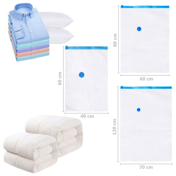 Berkfield Vacuum Travel Storage Bags Clothing Bags 80x60 cm 20 pcs