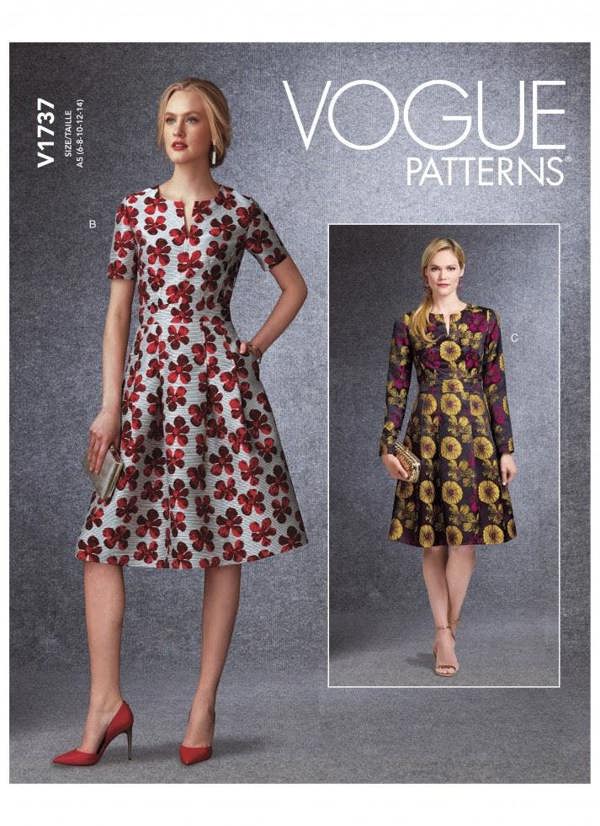 Vogue Sewing Pattern 1737, Dresses for Women, A5 (6-8-10-12-14) - Easy