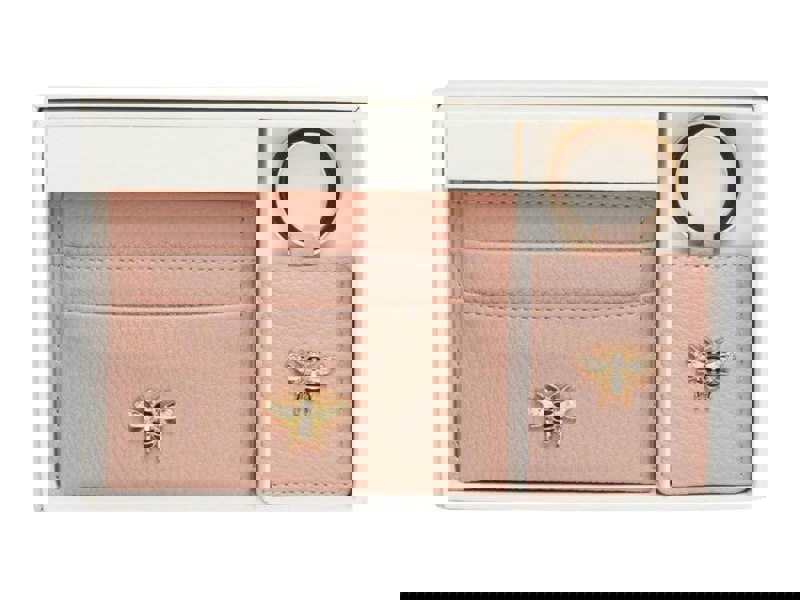 Alice Wheeler Bee Keyring & Card Holder Gift Set – Vegan Leather