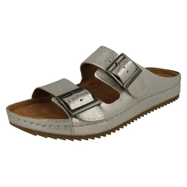 Clarks Ladies Clarks Adjustable Dual Strap Mule Sandals Brookleigh Sun