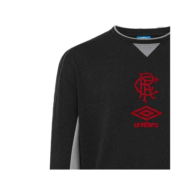 Umbro Mens Rangers FC Crew Neck Travel Sweatshirt - Caviar - 