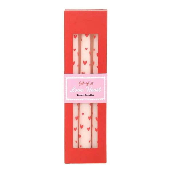Bobobiy Set of 3 Love Heart Taper Candles