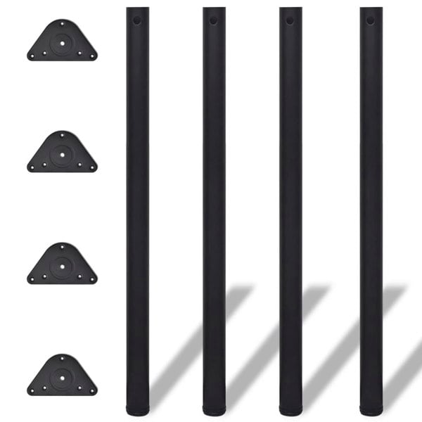 Berkfield 4 Height Adjustable Table Legs Black 1100 mm