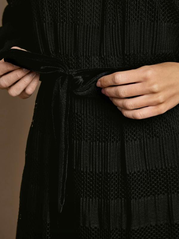 GWD Petunia Black Jersey Lace Midi Dress