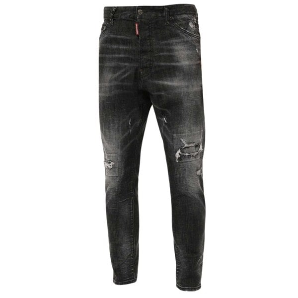 Dsquared2 Relax Long Crotch Reinforced Ripped Black Jeans W32 / 32L