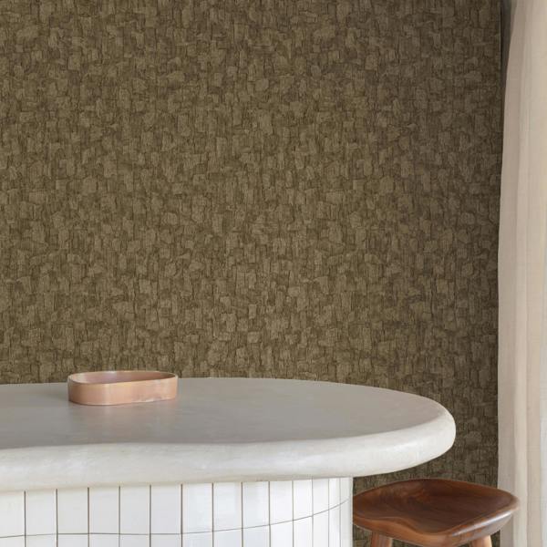 Grandeco Boutique Azobe Cork Effect Luxury Weight Embossed Wallpaper,  Brown