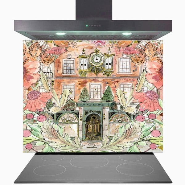 Claire Louise Fortnums In Full Bloom Glass Kitchen Splashback