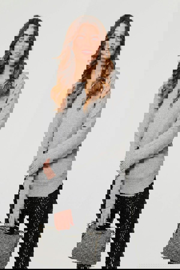 Grey | Sparkle Detail Relaxed Jumper
