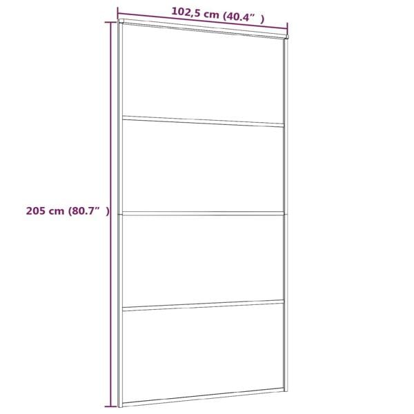 Berkfield Sliding Door Frosted ESG Glass and Aluminium 102.5x205 cm Black