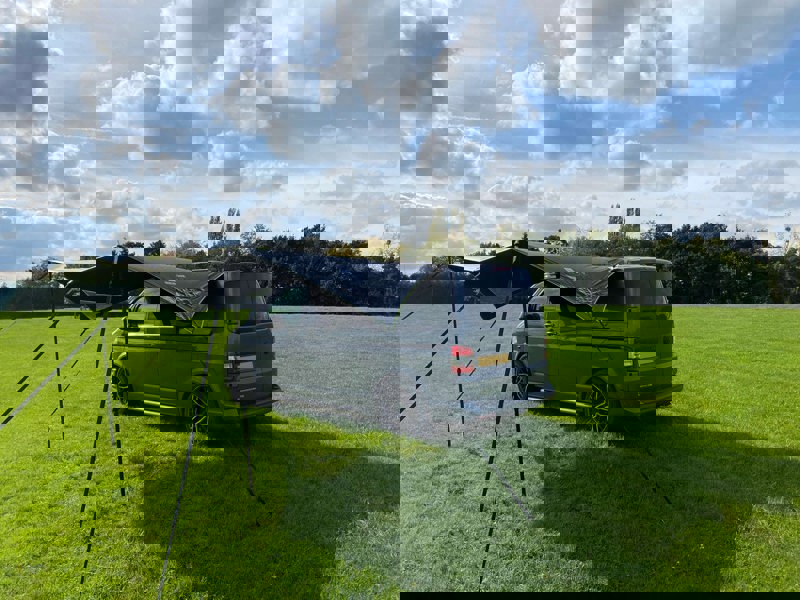 Modern Shade Canopy grey with Lime by OLPRO Fitted to T5 Image taken from Right hand side