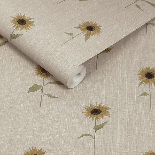 Sophie Allport Sunflowers Woven Wicker Wallpaper