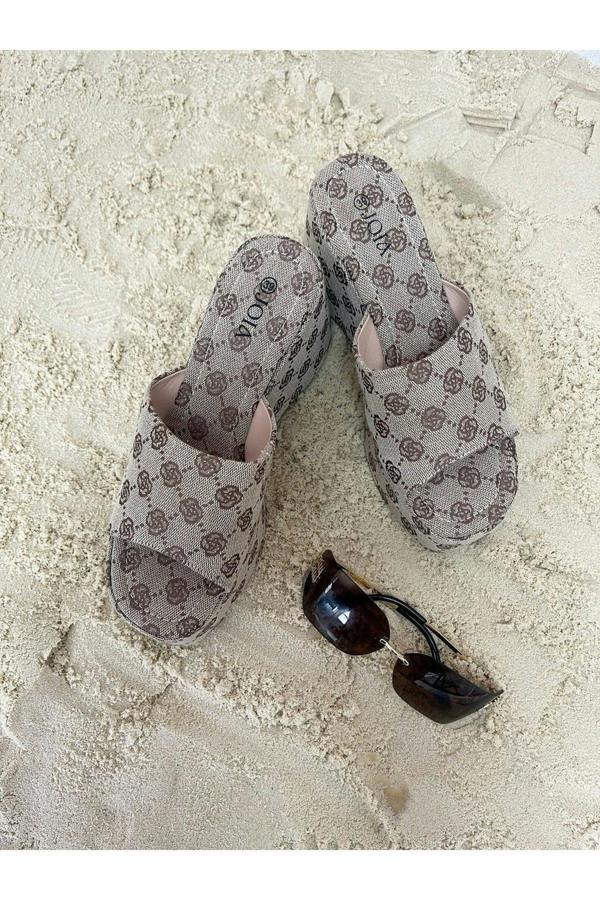 Alessia Slip On Wedge Heel Sandal - Flower