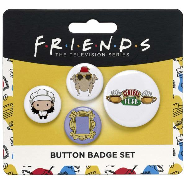 FRIENDS TV Show Set of 4  Monica Button Badges  Multi  